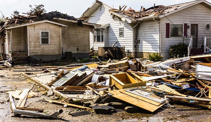 damaged house for disaster