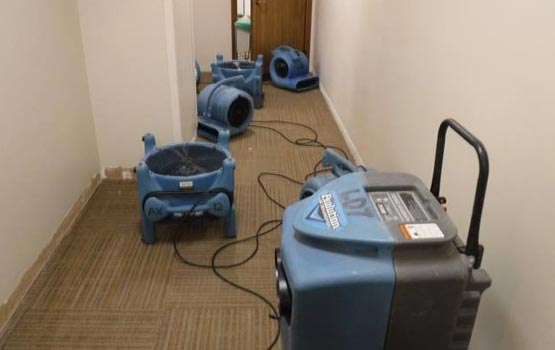 water damage restoration with equipment